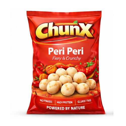 ChunX Peri Peri Crunchy Snack Balls – Fiery & Crunchy Flavour | Spicy Masala Snack | ₹30 Pack